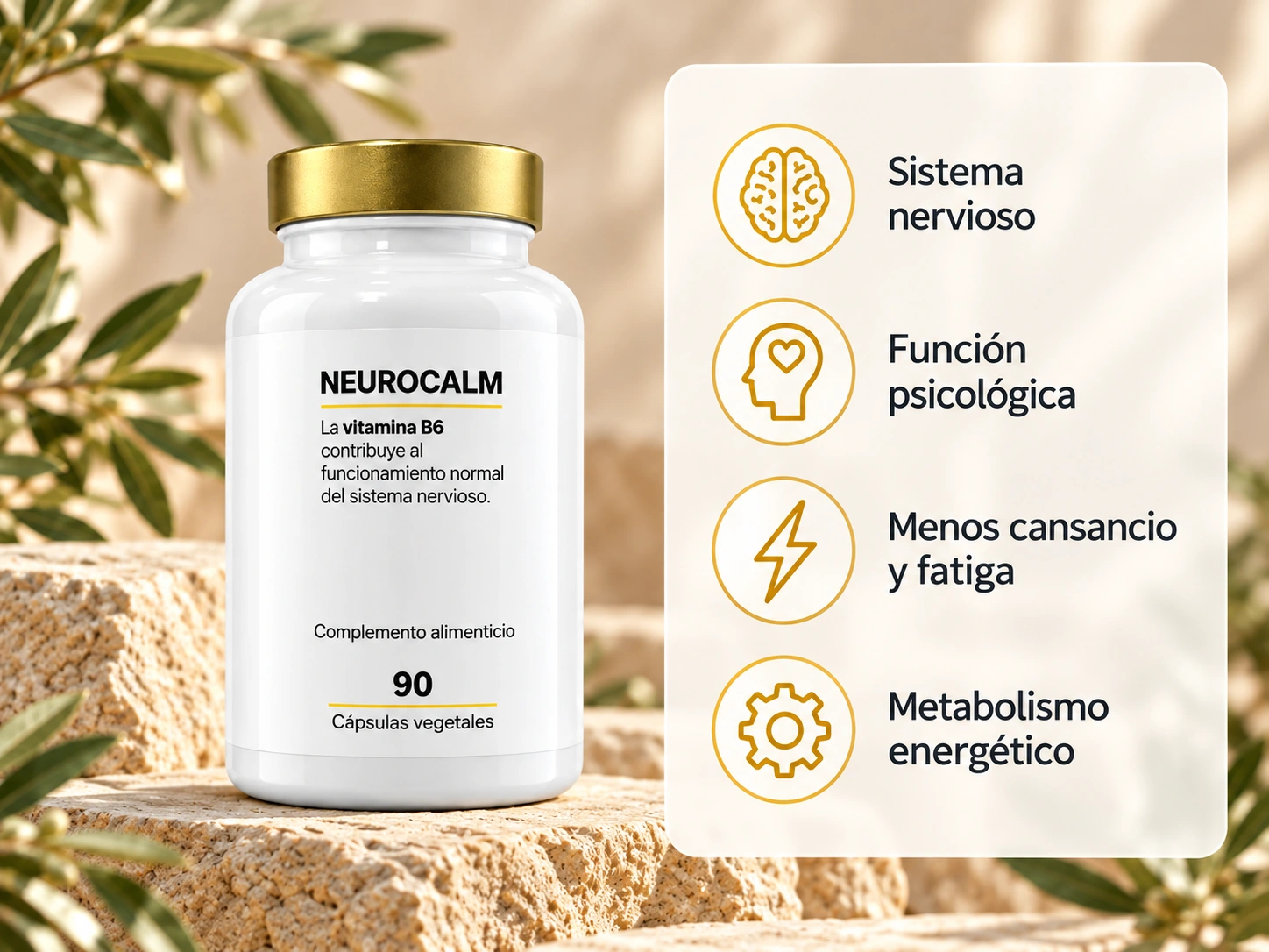 Neurocalm de Suplementación JR con PEA, ácido alfa lipoico, cúrcuma Cursol® y vitamina B6
